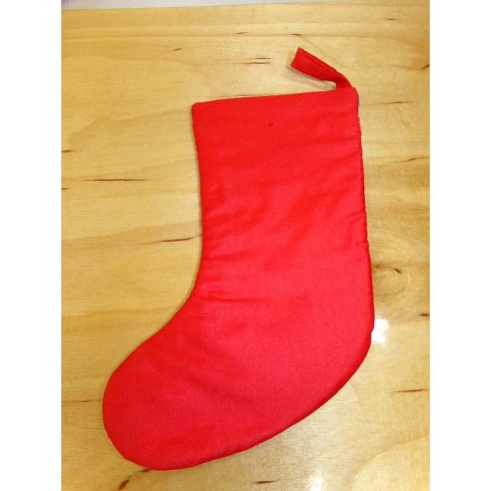 Vintage‎ Needlepoint Christmas Stocking Lot of 3 Santa Velvet Backing